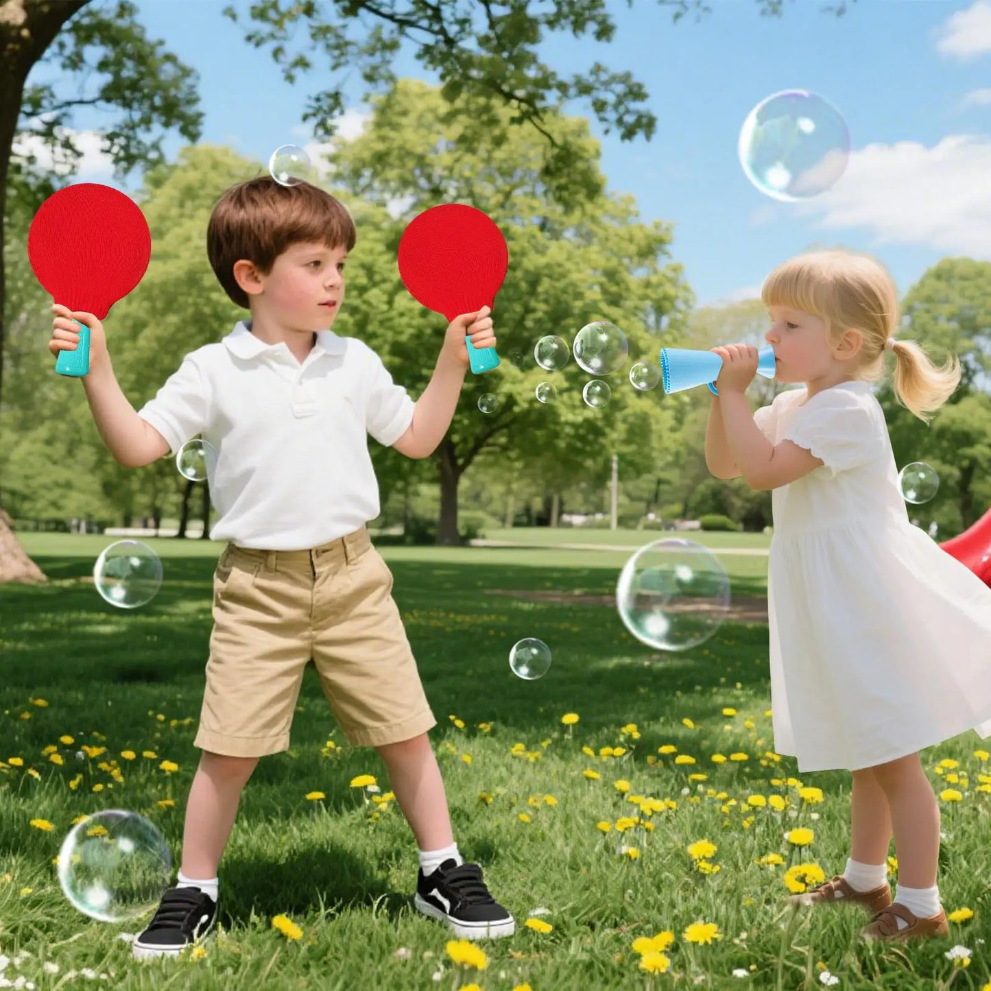 Bubble Blowing Toys Funny Bubbles Making Toys for Kids Outdoor Playtime Backyard Game for Outside Lawn Garden Park Yard Party